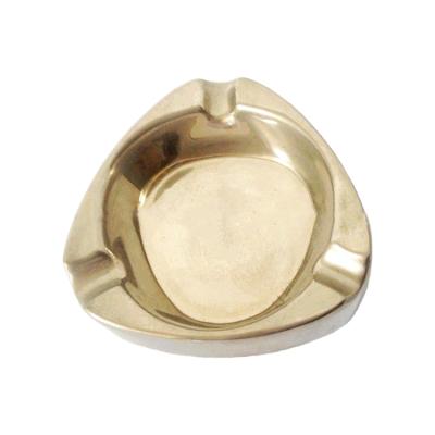 China Smokeless; New design gift gold color outdoor ashtray metal free standing portable ashtray for sale for sale