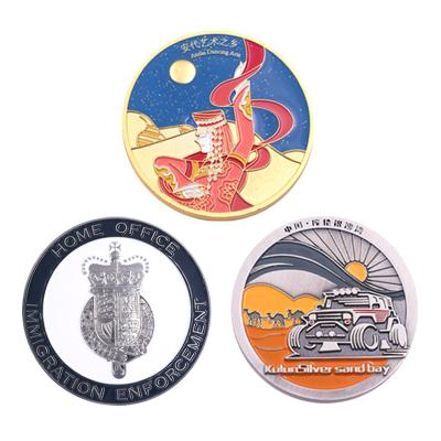 China Europe makers customized soft hard metal 3d custom blank to enamel commemorative coins for sale