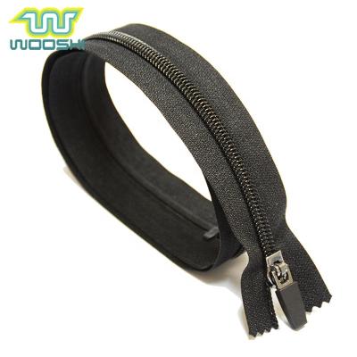 China Eco-friendly End-End Nylon Zipper Eco-Friendly With YG Slider Glue Pressing Custom Logo Pull For Garment And Bag for sale