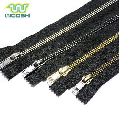 China Wholesale Custom High Quality Metal End-End Heavy Duty 5 Zipper Shoe Zipper Puller Copper Nickel Free For Boots for sale