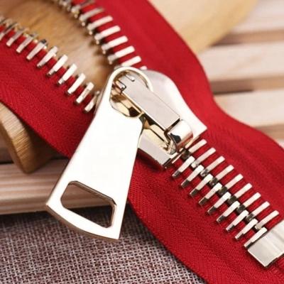 China Thoughtful Metal Zippers Heavy Duty Oversize Oversize Narrow End Nickel Free Giant Metal Zipper For Handbag for sale