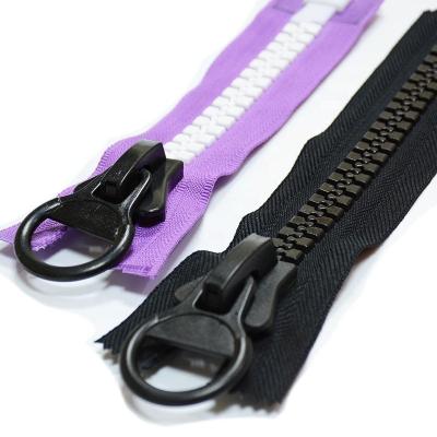 China Viable Selling Zipper Ties #15 Custom Bulk Large Teeth Plastic Zipper Pulls Decorative Zippers For Sports Suit for sale