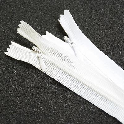 China NO3 Workable White Invisible Zipper Band C/E Zipper Hidden Zipper For Bride Wedding Dresses for sale