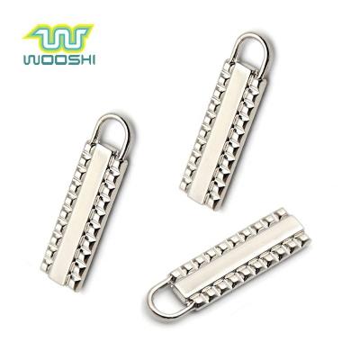 China 2021 Nickel Free Fashion Shiny Silver Metal Zipper Sliders Puller Slider For Zipper Led Zipper Pull For Women's Handbag And Purse for sale