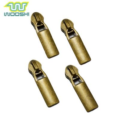 China Eco-friendly Custom Plating Anti-Brass Non Lock Bag Zipper Puller Eco-Friendly Zipper Sliders For Boots&bags for sale