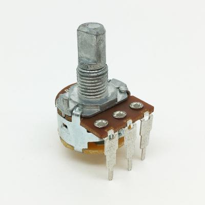 China 1K 5K 10K 20K 50K 100K 200K 250K 350K 500K 16mm Rotary Single Fan Connection Radio Speaker Box Potentiometer R1610S-D93 for sale