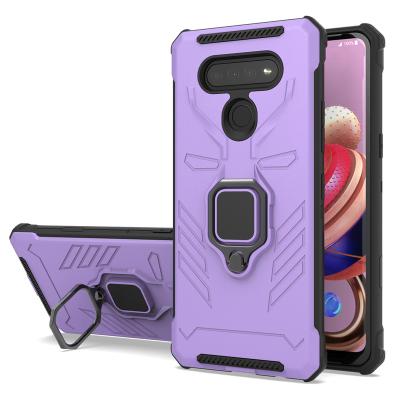 China Shockproof Private Logo Printing Phone Cover Case Shell With Magnet Car Bracket For LG FORTUNE 3 PHOENIX 5 K51 for sale