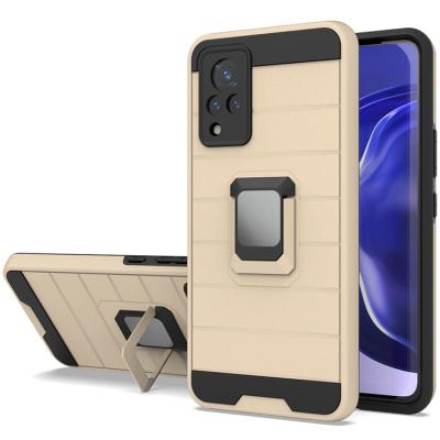 China Good quality cheap matte finish shockproof kickstand work shockproof case phone cover for vivo V21 Y20i Y30 for sale