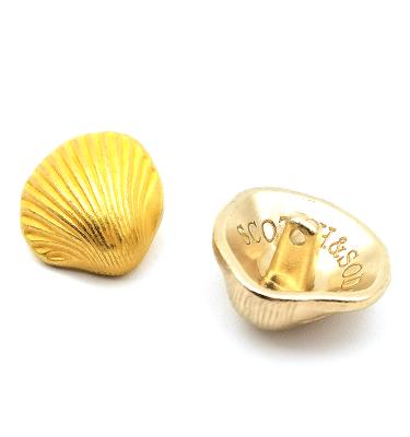 China Fabulous Viable Shell Shape Fancy Brand Shank Button for Garment Jacket or Coat with Cheap Price for sale