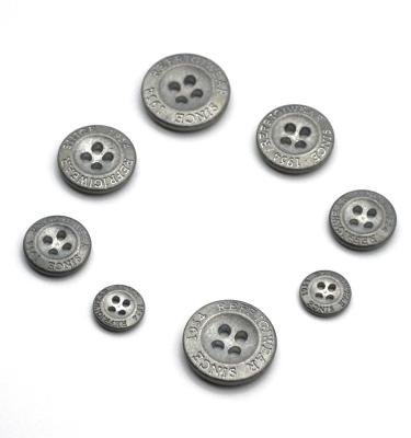 China Viable Customize Design 4 Hole Sew-on Button For Jacket Shirts Zinc Alloy Factory Price for sale