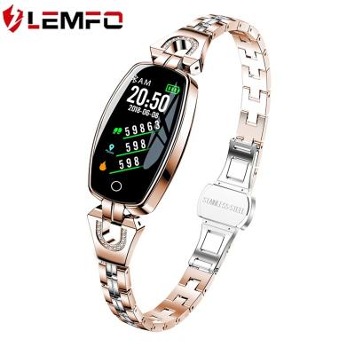 China LEMFO H8 Touch Screen Gold Sliver Smartwatch Hot Band Heart Rate Fitness Luxury Jewelry Smart Watch Women Lady for sale