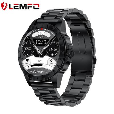 China Blue Dial Stainless Steel Strap Lemfo Tooth MP3 Playback MP3 New LEMZ Smart Watch Man Boys With Amoled Screen for sale