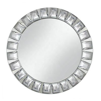 China Wedding Decoration Viable Wholesale Events Jeweled Diamond Mirror Glass Charger Plate for sale