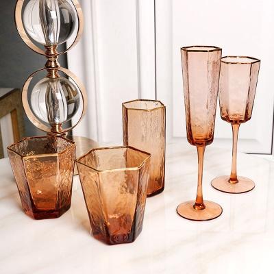 China Luxury Elegant Unique Design Handmade Crystal Wine Glass Home Decorative Glassware for sale