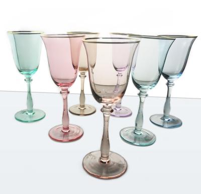 China Luxury Colored Glassware Decorative Wedding Glassware Set With Cheap Price for sale