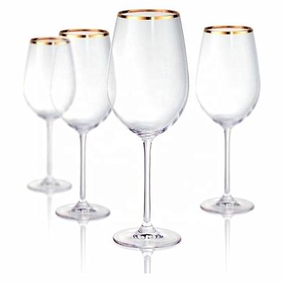 China INSTRUCTIONS 2019 elegant gold rimmed glassware wholesale sets wine glass for sale