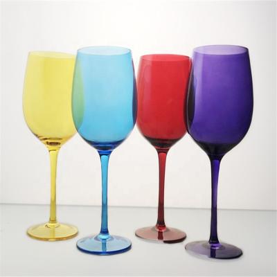 China New classic / postmodern yellow blue purple red events party home use colored wine glass for sale