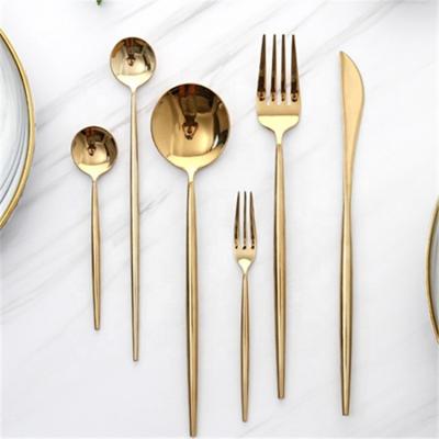 China Royal Wholesale Flatware Stainless Steel Rose Gold Cutlery Fork Knife Spoon Sets for sale