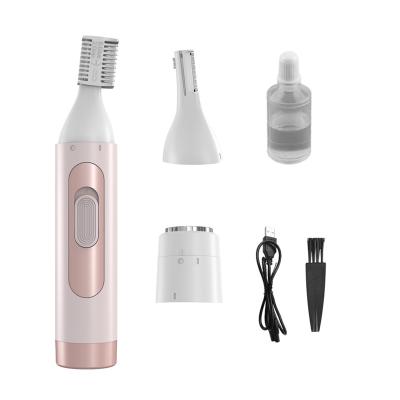 China Hotel Unibono Handheld Portable 2 in 1 Facial Epilator IPX5 Waterproof Battery Operated Face Hair Trimmer for Women for sale