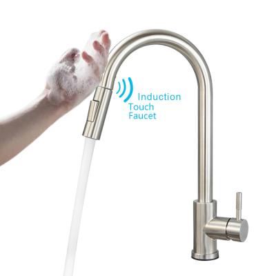 China Sense Faucets Touch On Kitchen Faucets With Pull Down Sprayer Sink Faucet Sensor Touch Pull Down SUS304 Sprayer Faucet For Kitchen Sink for sale