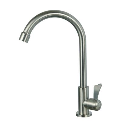 China Modern Single Handle Brushed Stainless Steel Nickel Bathroom Basin Faucet for sale