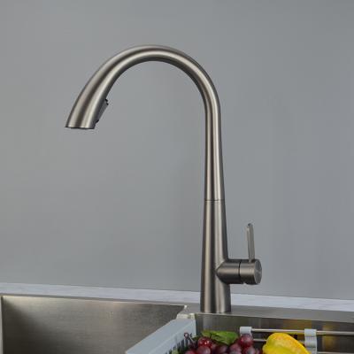 China Sense Faucets Pitches Gray 360 Rotation SUS304 Stainless Steel Kitchens Faucets Pull Out Kitchen Faucet for sale