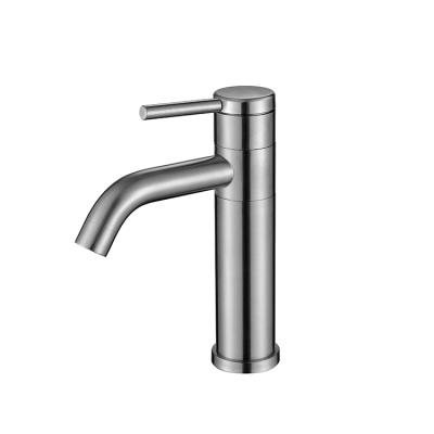 China Factory Single Handle Stainless Steel Basin Metered Modern Matte Black Water Tap Faucets For Bathroom for sale