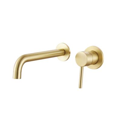 China Modern Luxury Gold In The Wall Mounted Basin Faucets Stainless Steel Wall Mounted Basin Faucet for sale