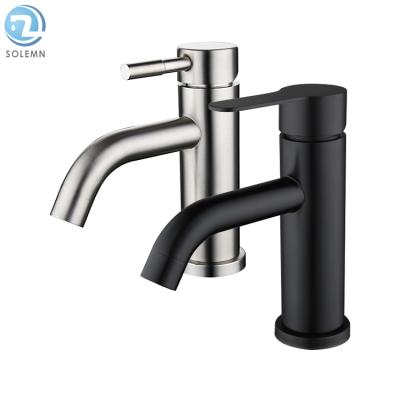 China Wholesale 304 Stainless Steel Modern Bathroom Faucet 360 Rotate Black Basin Faucets for sale