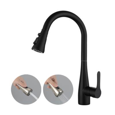 China Modern Black Industrial Sense Faucets sus304 Stainless Steel Flexible Hose Pull Out Kitchen Sink Water Mixer Tap Taps Faucet for sale