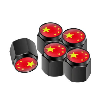 China Flags Auto Accessories Tire Valve Seal Cap Personalized Custom Modification Car Standard LOGO Valve Dust Cover Valve Stem Nut for sale