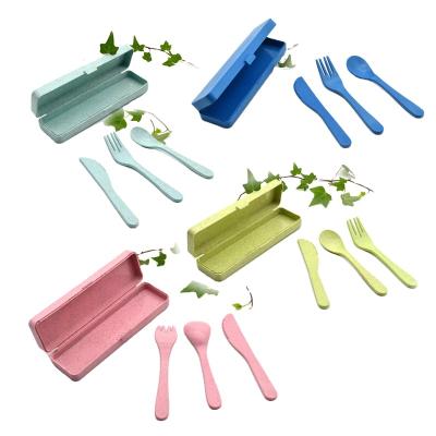 China 2020 High Quality Viable Safety Kids Tableware Spoon Fork Knife Fork Kit Dinnerware Sets for sale