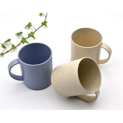 China Sustainable New Sale Biodegradable Eco Friendly Wheat-Straw Custom Mug With Handle for sale