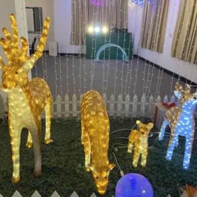 China Outdoor Xmas Decoration Holiday Christmas Decoration Multishape Animals Led 3D Reindeer Pattern Light for sale