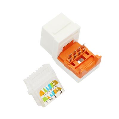 China Toolless VCOM 180 Degree Network Module UTP CAT5e Keystone Jack For Ethernet RJ45 Connector for sale