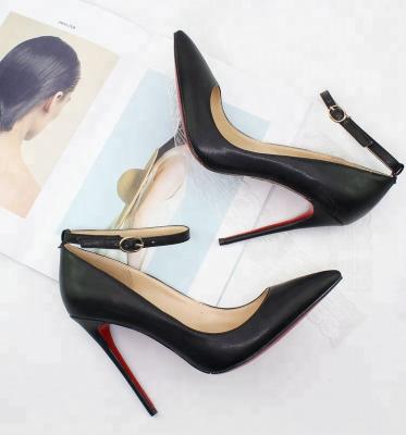 China Fashion\dancing stiletto comfortable\goods 2018 ladies party wear leather sexy ankle strap high heels sandals pumps shoes for sale