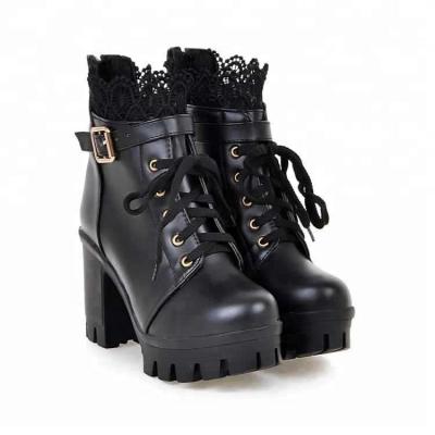 China Fashion\Comfortable\Durable Plus Size Customized Casual Coarse Heel Stylish Lace Up Boot Shoes for sale