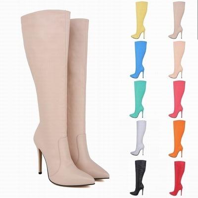 China Fashion \ comfortable \ goods elegant pointed sexy stiletto boots 2018 latest high heel knee women European style for sale