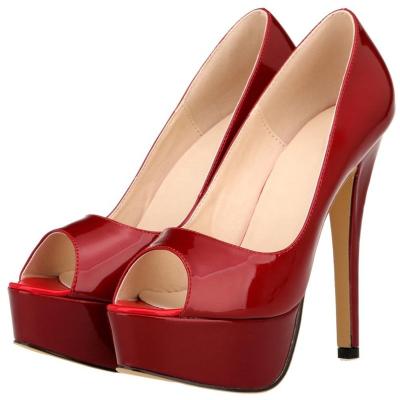 China Fashion sexy shoes\nude color stiletto comfortable\durable peep toe shoes platform high heel dress pump factory direct for sale