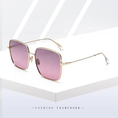 China Fashion Sunglasses Yvan Oversized Square Metal Designer Famous Brand Shades Luxury Sunglasses for sale