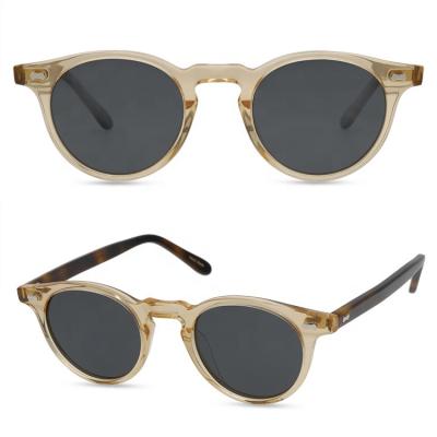 China Round Yvan Order uv400 Polarized Retro Vintage Men Sun Glass Acetate Oval Sunglasses for sale