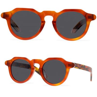 China Yvan Big Round Frame Unisex Vintage Around Custom Retro Acetate Shades Sunglasses for sale