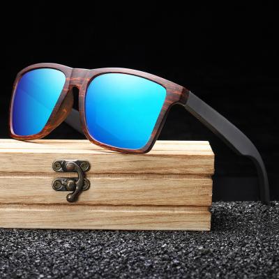 China Rectangle Yvan New High Fashion Men Pattern PC Frame Color Wood Bamboo With Sunglasses Sun Glasses for sale