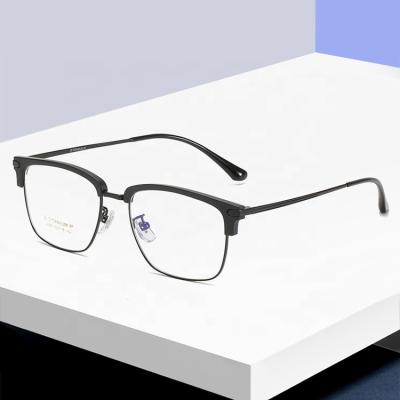 China For Yvan Korean Blue Light Glasses Frames Half Rim Reading Glass Titanium Frames Glasses for sale