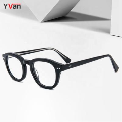 China prescription& Yvan Shenzen Unisex Latest Retro Quality Spring Hinge Blue Light Glasses Acetate Anti Glass Optical Frames for sale