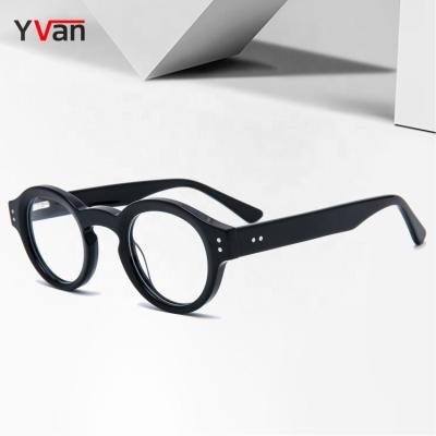 China prescription& Yvan Bio Unisex Black Retro Anti Glass Acetate Thick Sheets Blue Light Spring Hinge Eyewear Glass Optical Frames for sale