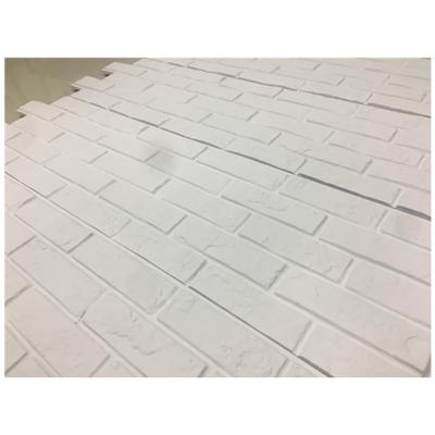 China Exterior& Interior Wall Decor White Faux Brick Wall Panels Polyurethane For Interior Decoration for sale