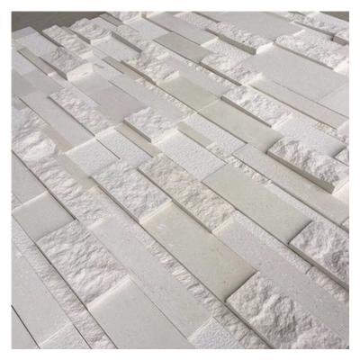 China exterior & Natural Interior White Marble Ledgestone Decoration Stone Wall Cladding for sale