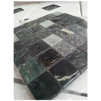 China Parquet Green Color Marble Stone Mosaic Slab for sale