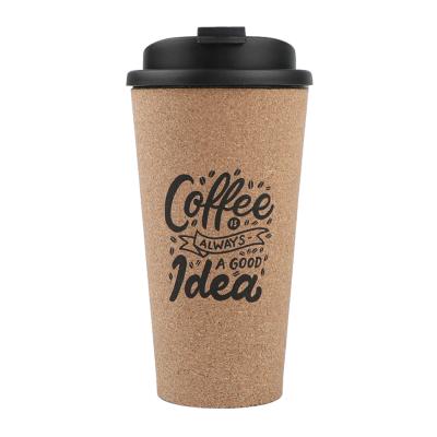 China Stocked Travel Mug With Cork 15oz/450ml Reusable Double Wall Cork Coffee Mug 12oz/350ml Insulated Cork Travel Cup for sale